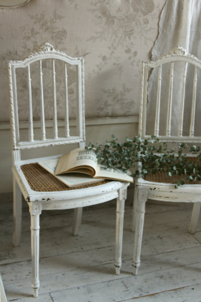 アンティークチェア フランス ルイ16世 リボン ケーンチェア