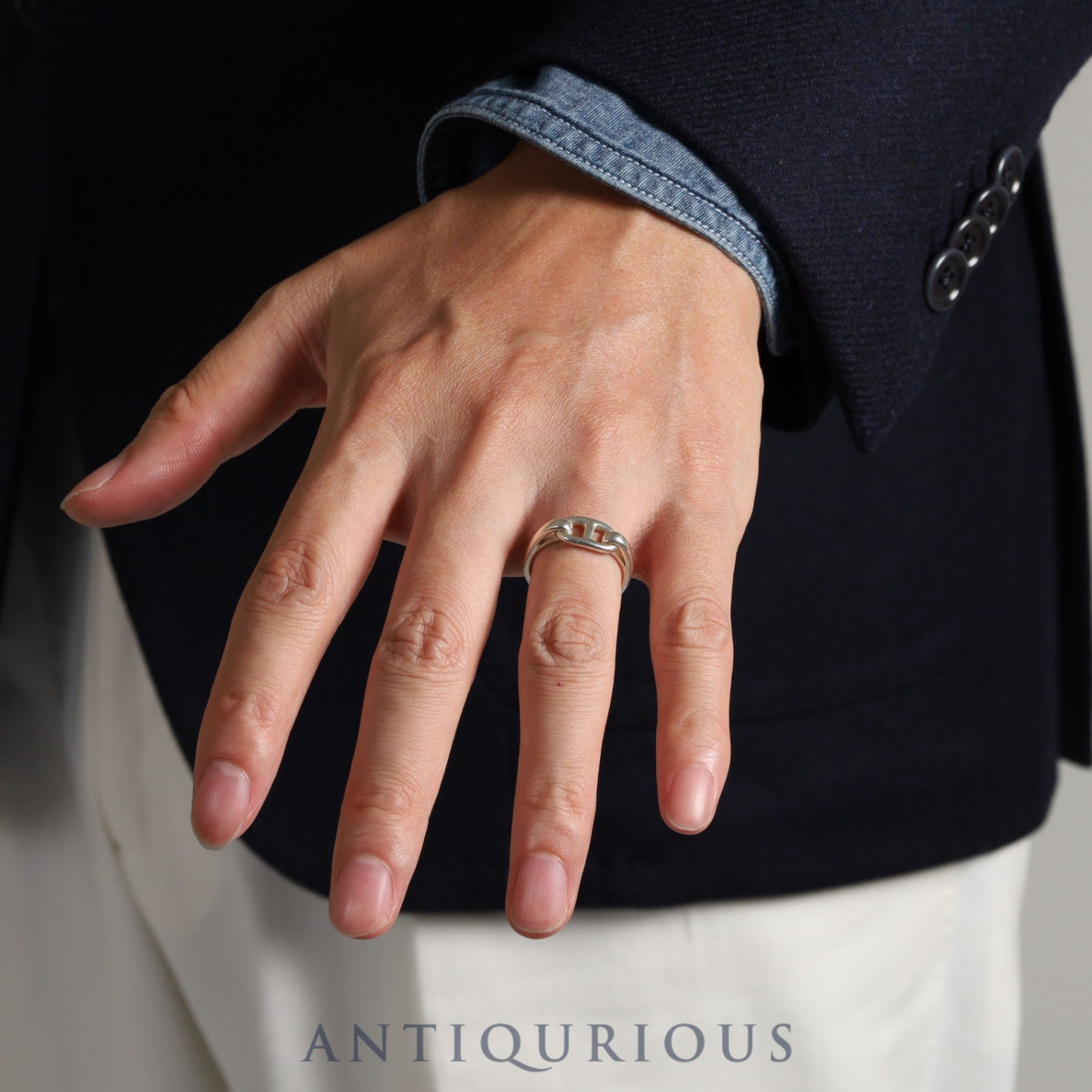 エルメス リング シェーヌダンクル ヴィンテージ SV925 52 13.5号