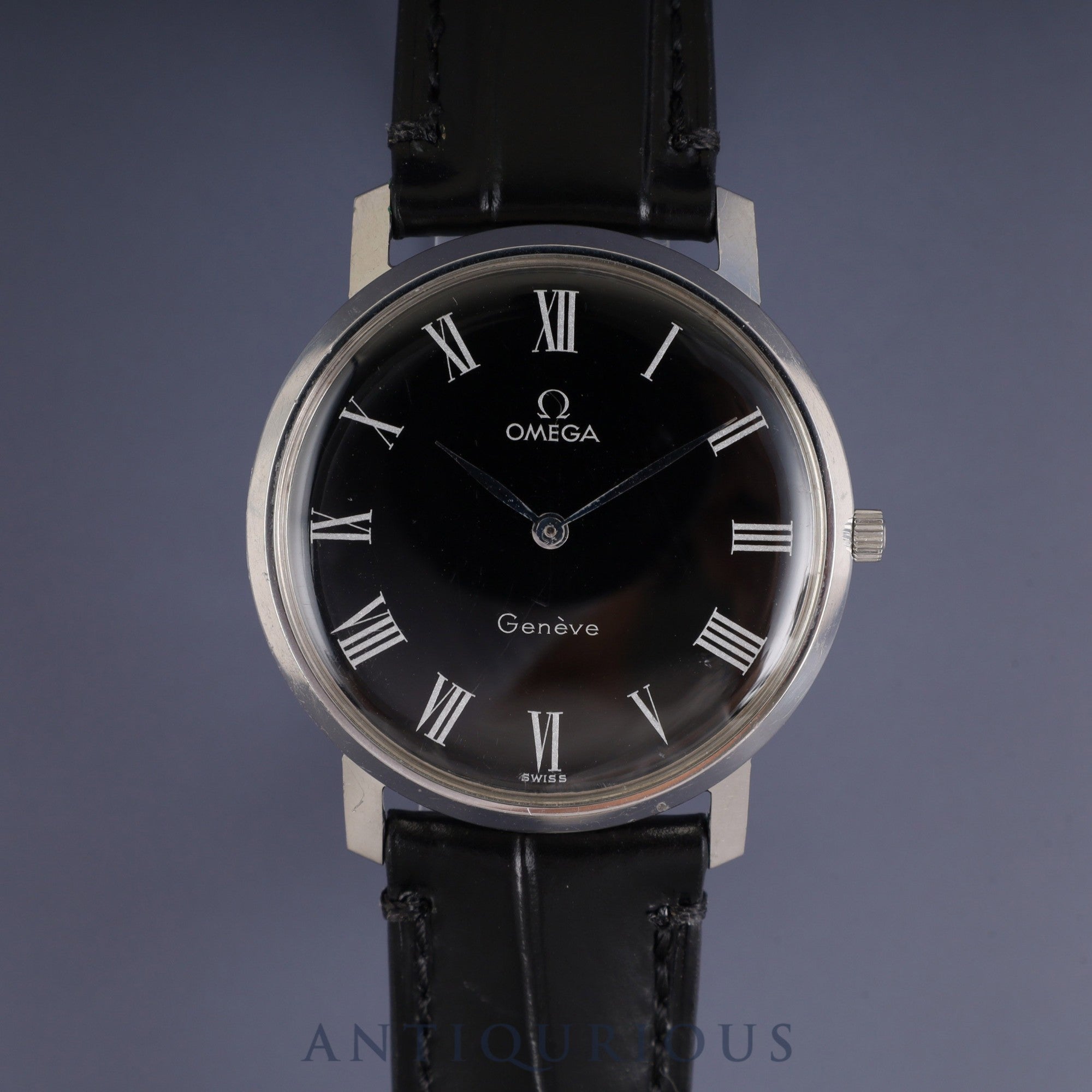 オメガ ジュネーブ 111.0108 手巻き SS 革 純正尾錠（SS） ブラック