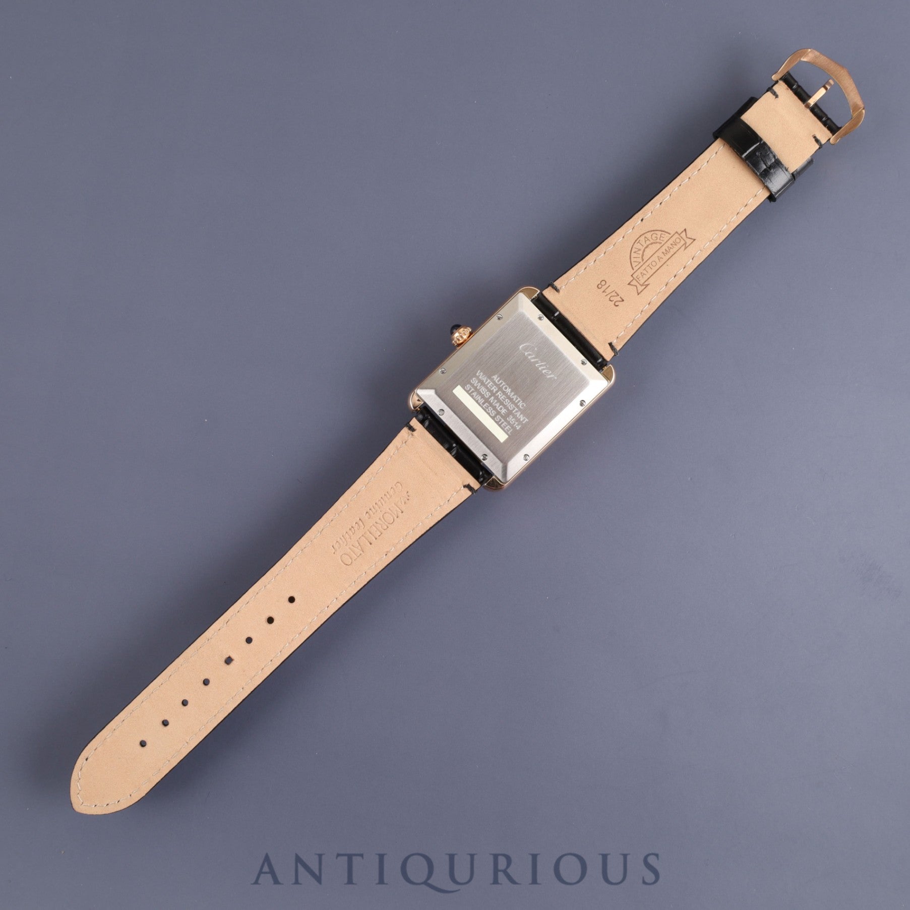 カルティエ タンクソロ XL W5200026 / 3514 自動巻き Cal.049 YG×SS 革