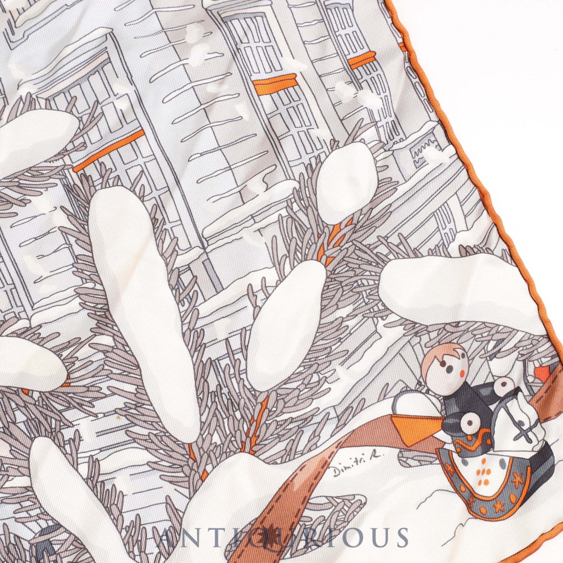 エルメス スカーフ カレ45 NOEL AU 24 FAUBOURG フォーブル24番地の