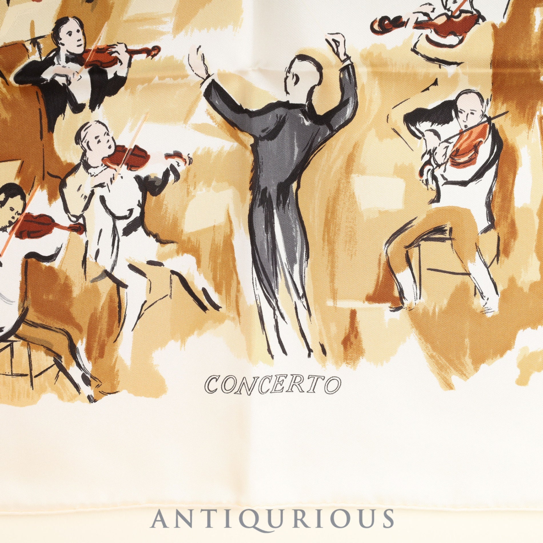 エルメス スカーフ カレ90 CONCERTO コンチェルト 箱 タグ SILK100