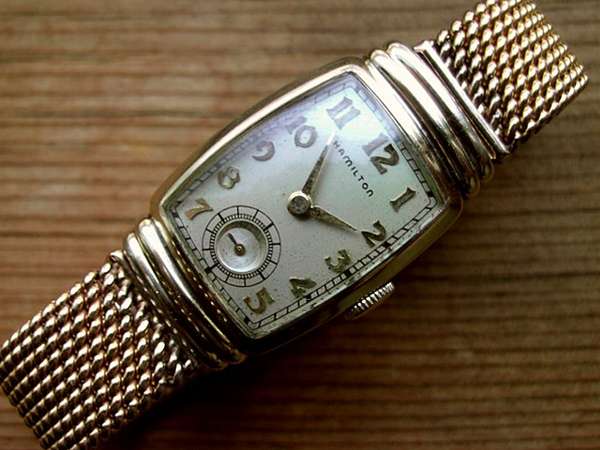 ハミルトン HAMILTON レクタンギュラー スモールセコンド 10KGF Cal