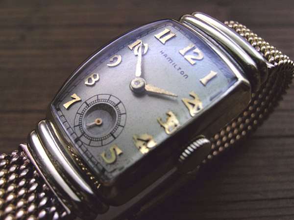 ハミルトン HAMILTON レクタンギュラー スモールセコンド 10KGF Cal