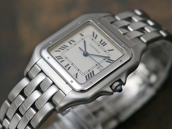 カルティエ パンテール SS スクエアケース クオーツ デイト