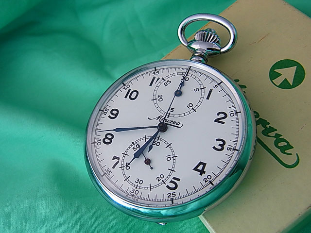 ミネルバ MINERVA 超稀少 手巻式クロノグラフ懐中時計 自社ムーブの