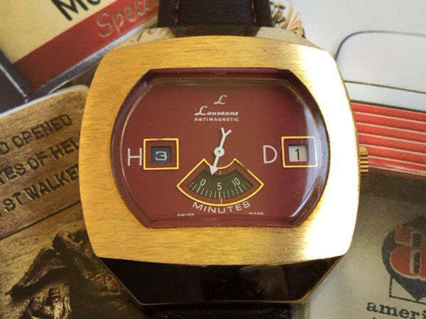 ローザンヌ Lausanne 希少 スイス製 手巻き式デジタル ジャンピング