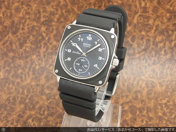 セイコー SEIKO シルバーウェーブ ブラックラバー スクエアケース