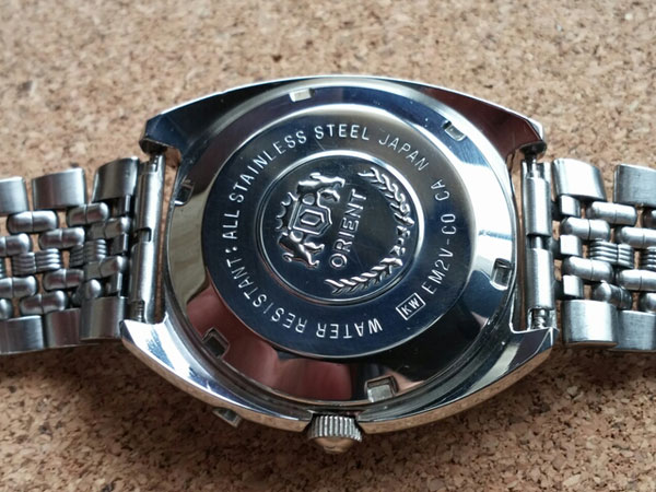 オリエント クロノエース 9面カットガラス 赤文字盤 自動巻き 極美品