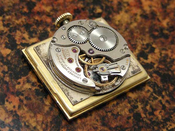 ロンジン LONGINES 14K レクタングルケース スイングラグ 手巻き