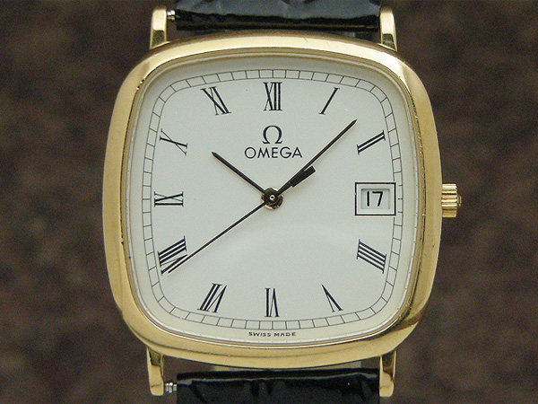 オメガ デビル スクエア GFケース クオーツデイト シックな薄型メンズ