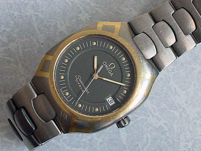 オメガ シーマスター ポラリス YGP/TITANE コンビ クオーツ ボーイズ