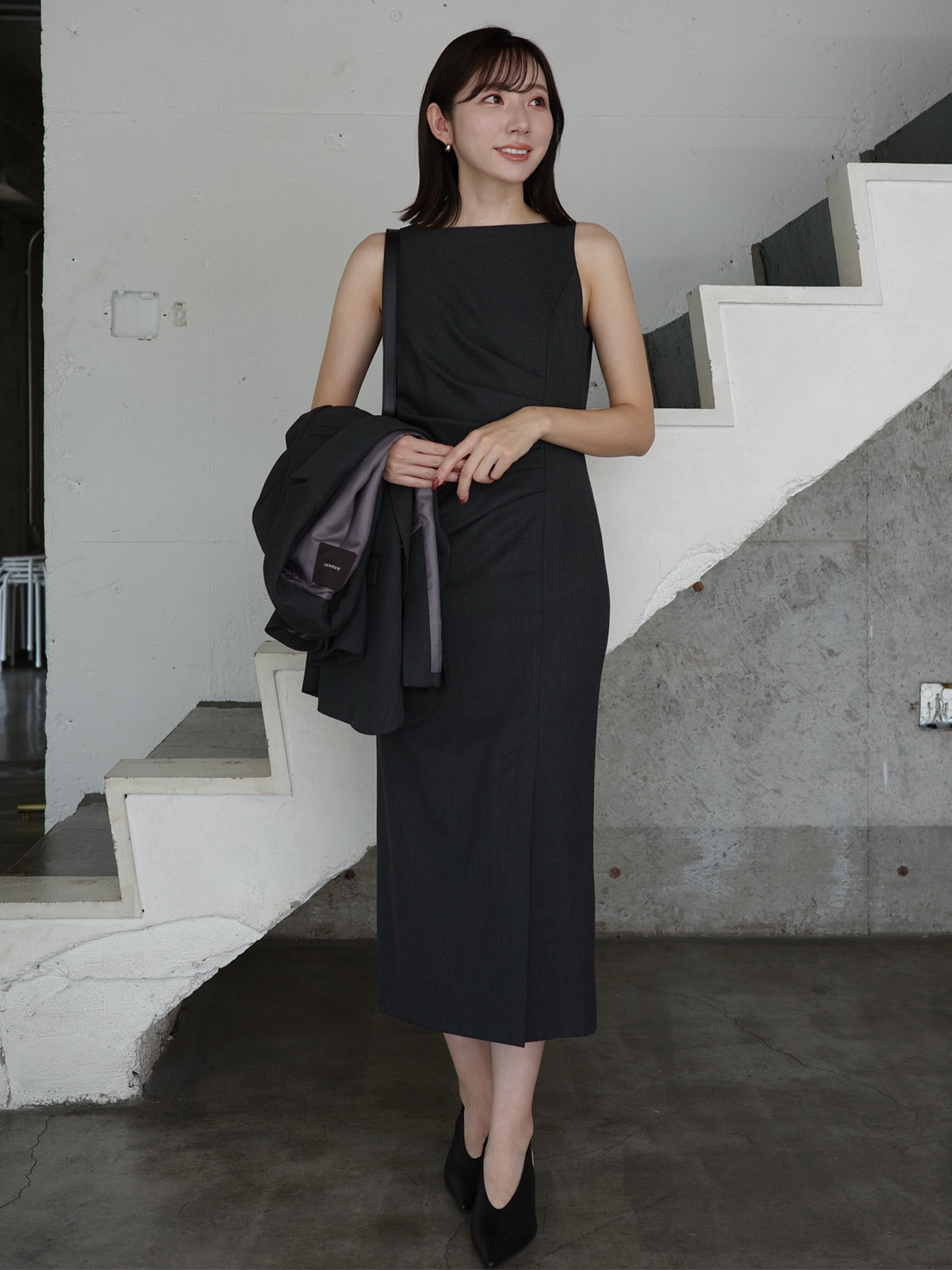 アシメタックナローワンピース