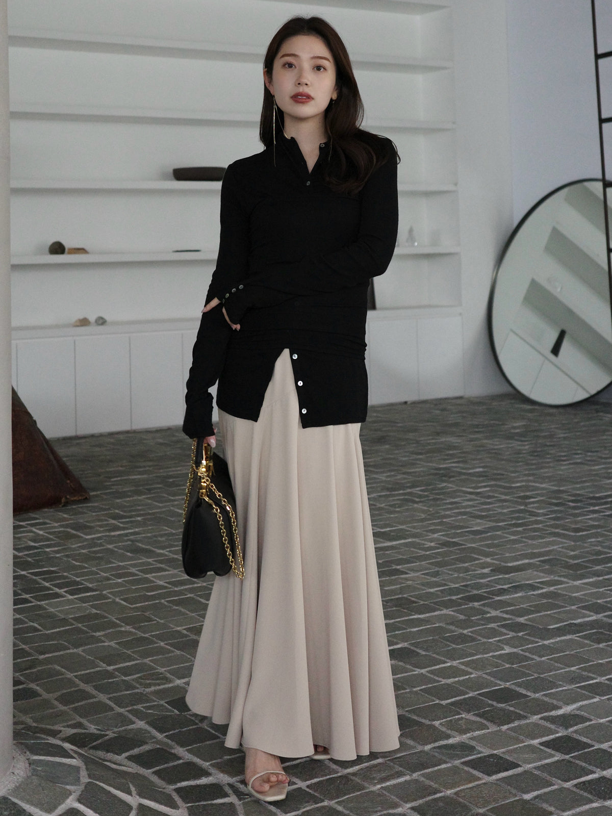 テンセルウールレイヤーカットトップス