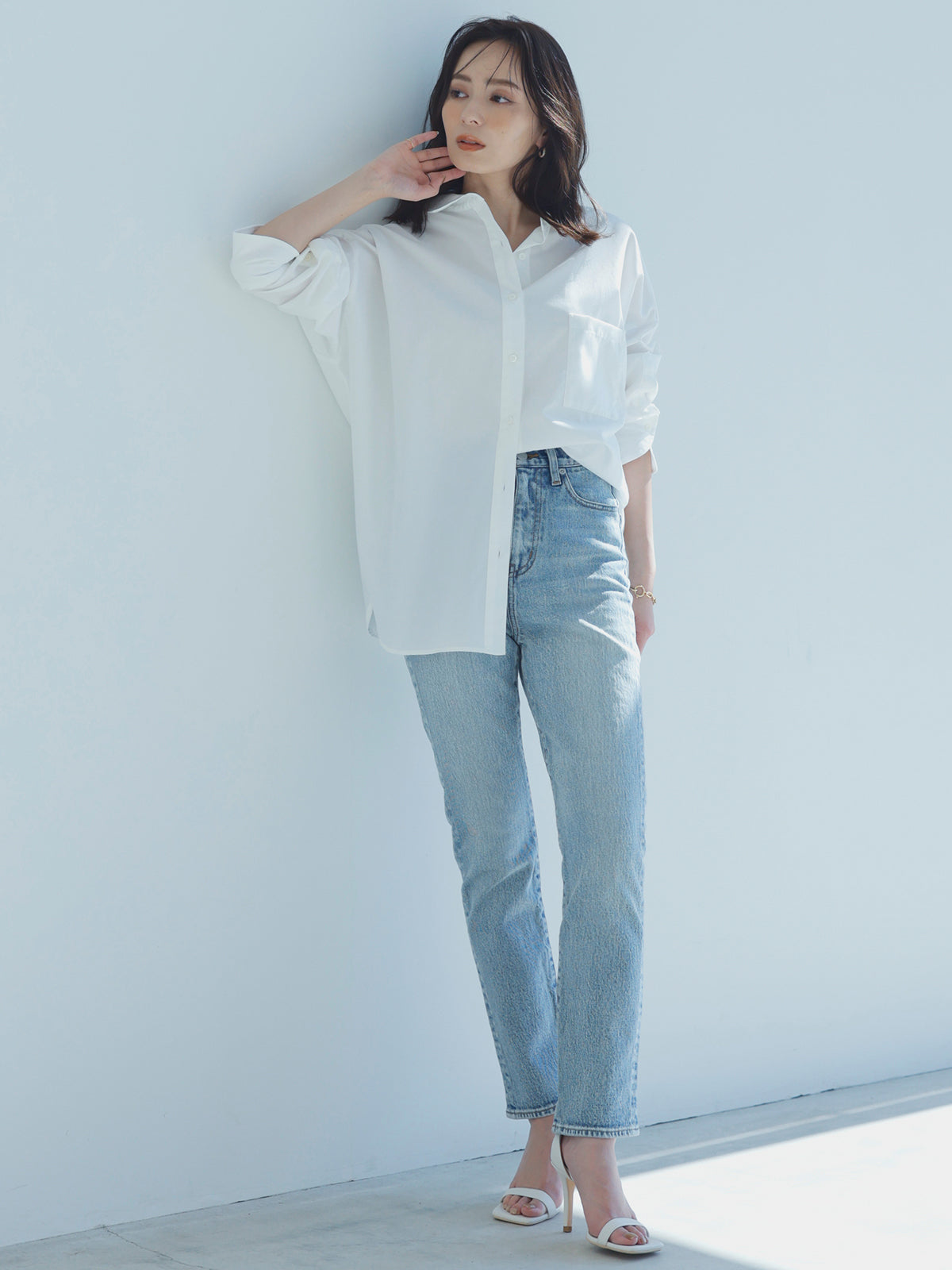 anuans デニム 0サイズ ロールアップデザインデニムパンツ （INDIGO）