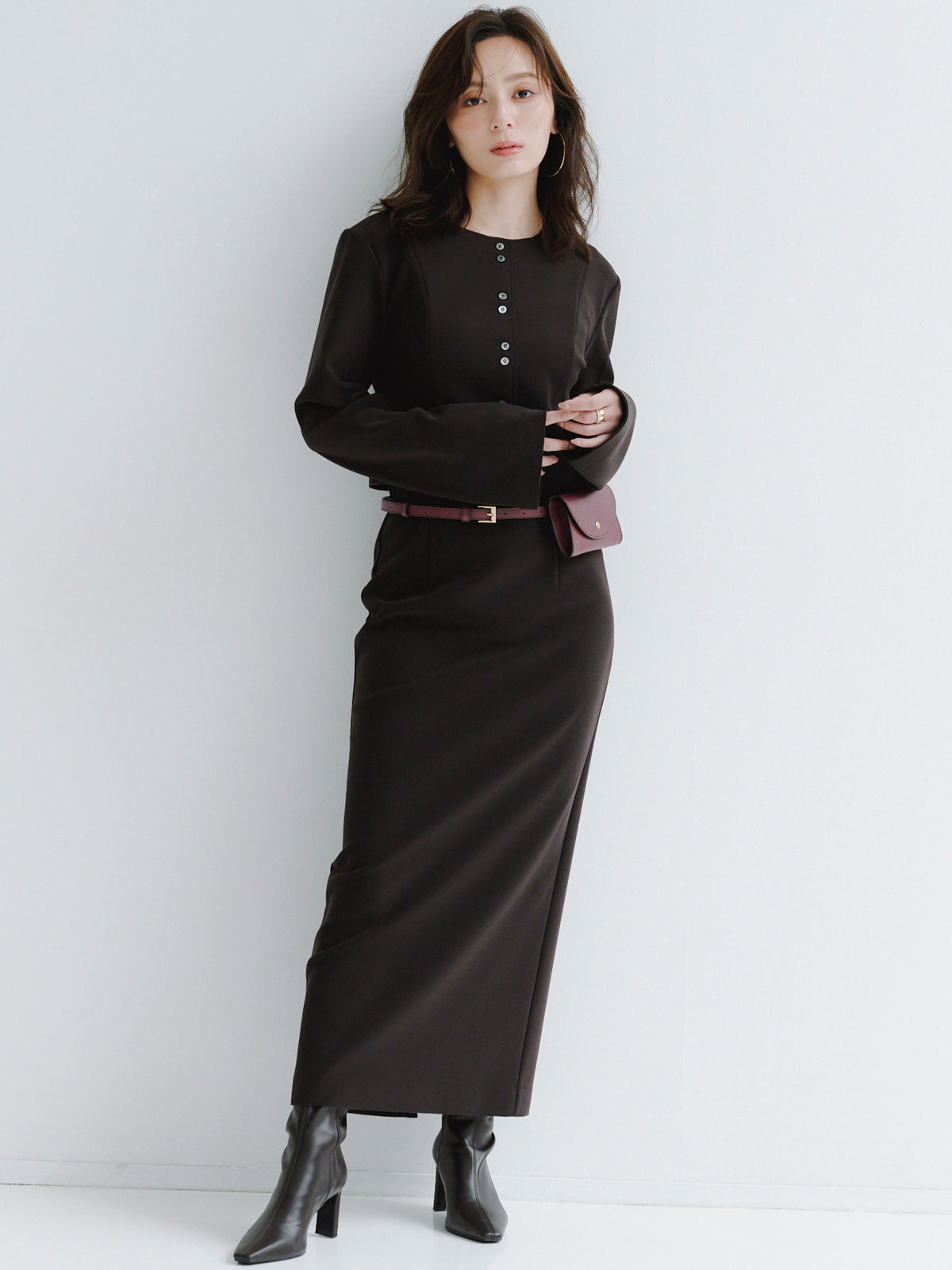 カットジョーゼットタイトスカート