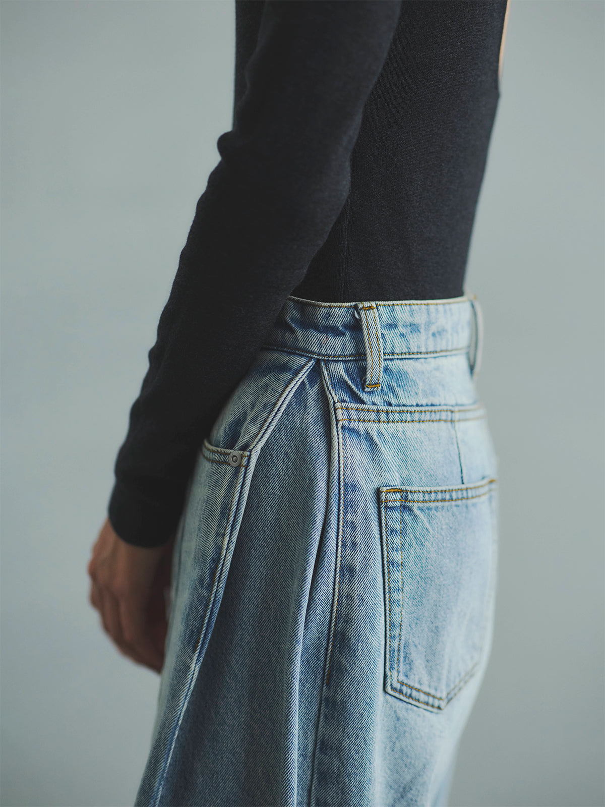 サイドタックカジュアルワイドデニム