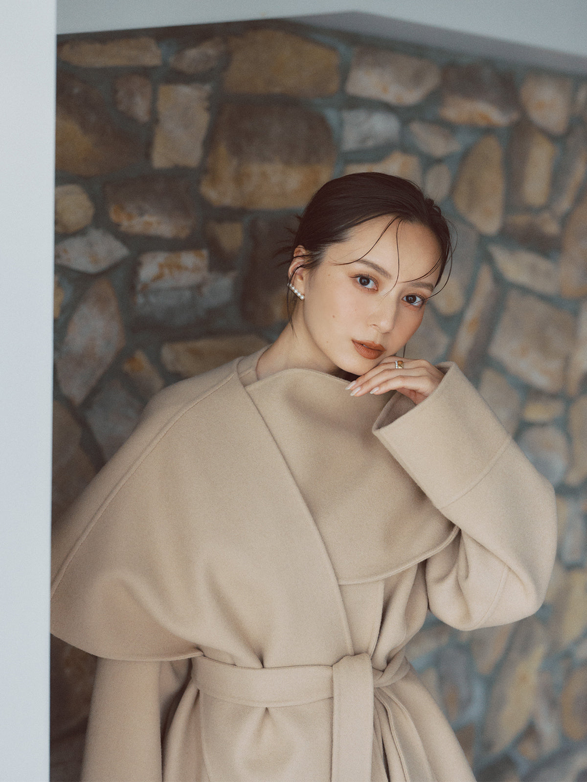 リバーウールミドルマフラーコート