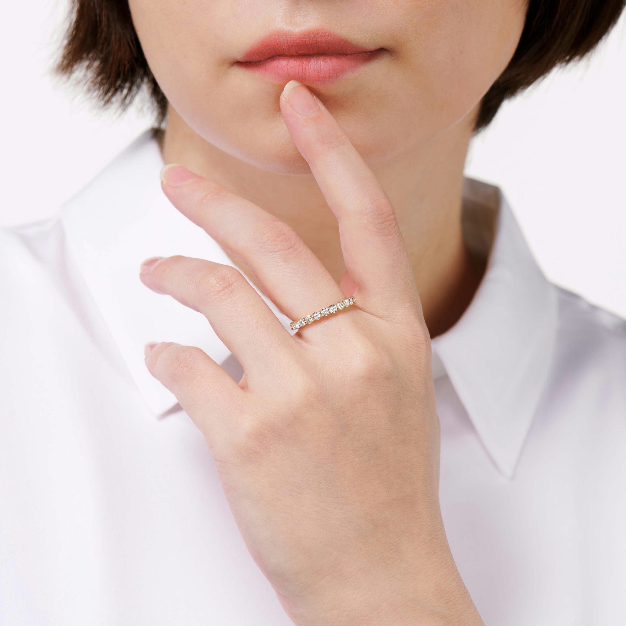 フルエタニティ リング ダイヤモンド 計1.50ct K18YG イエローゴールド