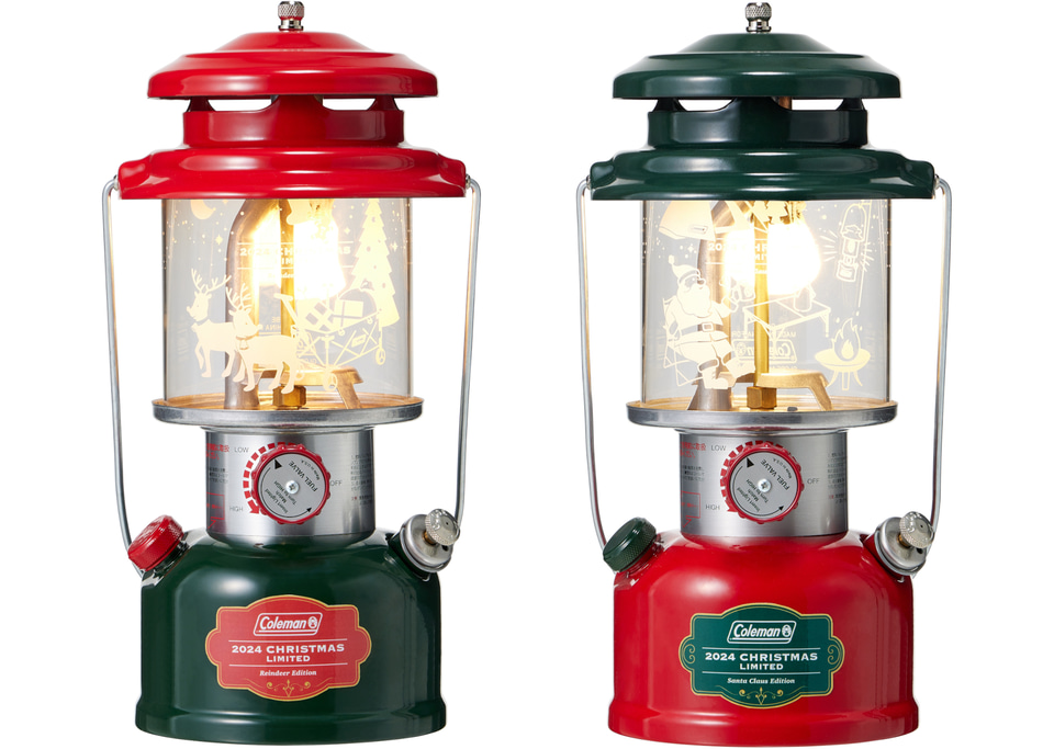 コールマン、ガソリンランタン限定モデルの予約開始。点灯するとサンタ