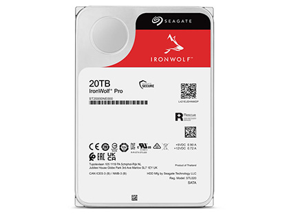過去最大の20TB HDDが12月17日に発売、SeagateのNAS向け「IronWolf Pro