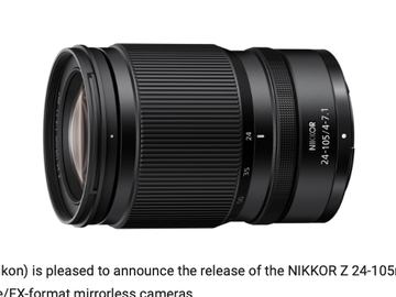 ニコン、開放F4固定の5倍ズームレンズ「NIKKOR Z 24-120mm f/4 S