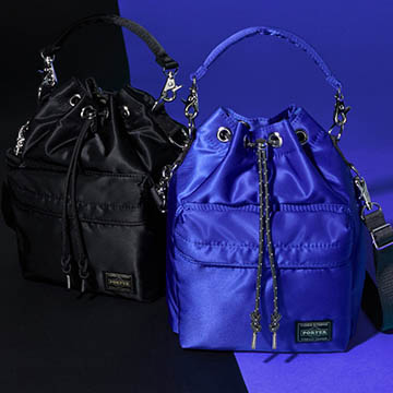 PORTER、巾着袋風「バルーンサック」にブラック・ロイヤルブルー