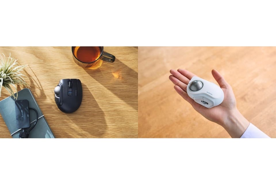エレコム、小型トラックボール「bitra」復刻発売 マルチ接続・白モデル