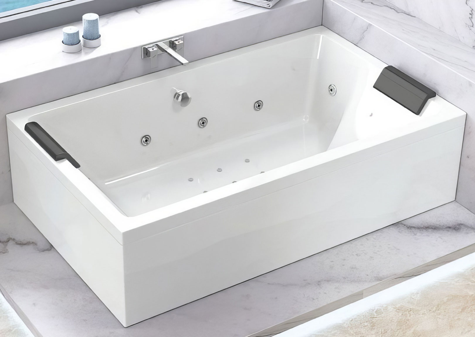 Jaquar Kubix Prime Water System Whirlpool Bath, JWP-WHT-KUBIXPM180WX