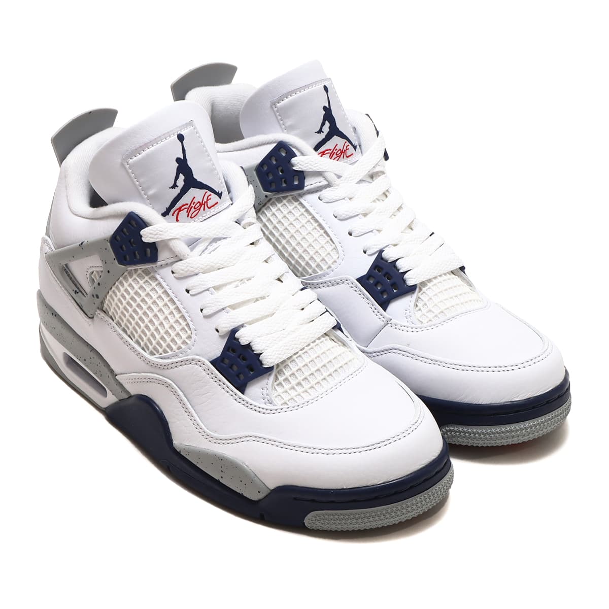 JORDAN BRAND AIR JORDAN 4 RETRO WHITE/MIDNIGHT NAVY-LT SMOKE GREY
