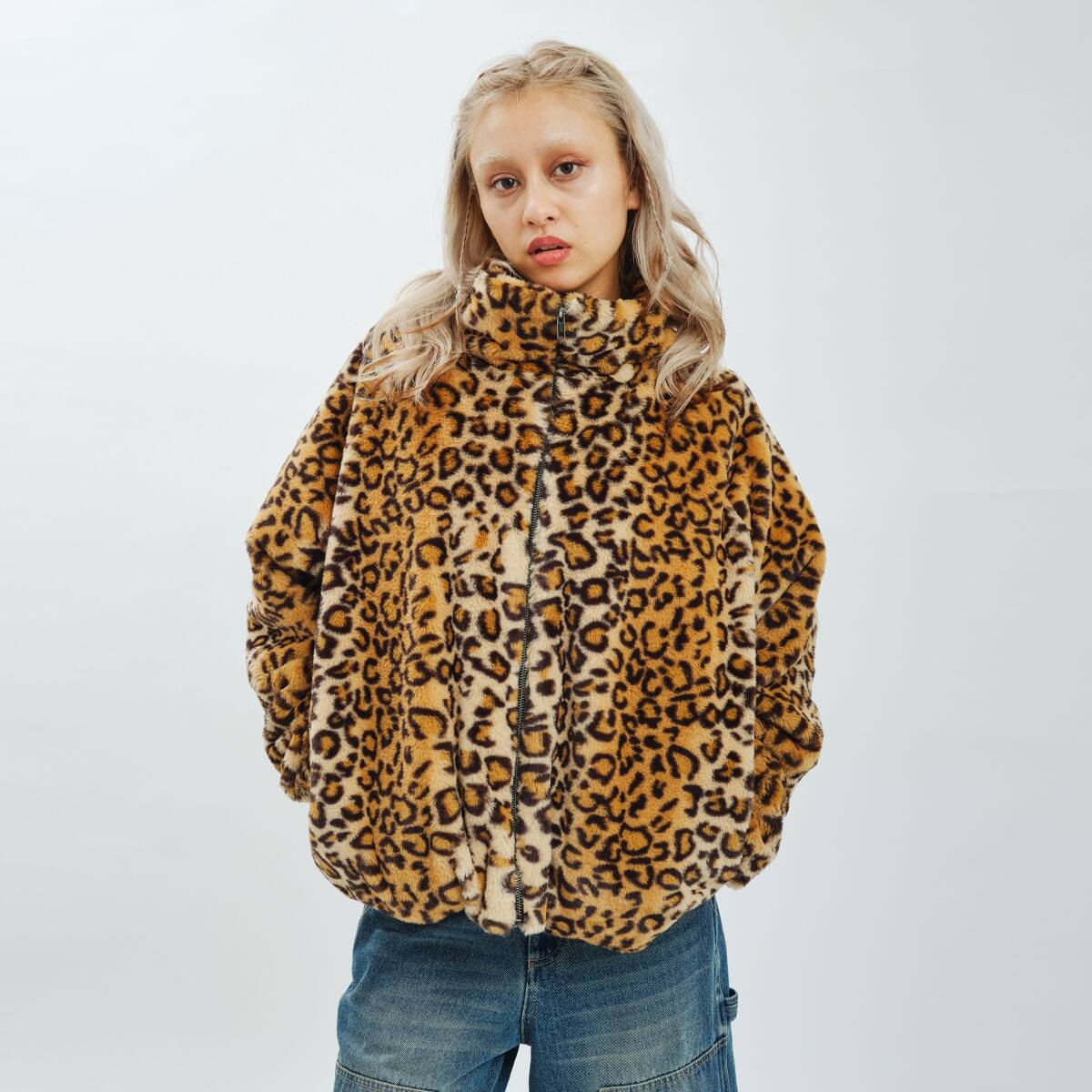 atmos pink Faux Fur Jacket LEOPARD（アトモス ピンク フォーファー