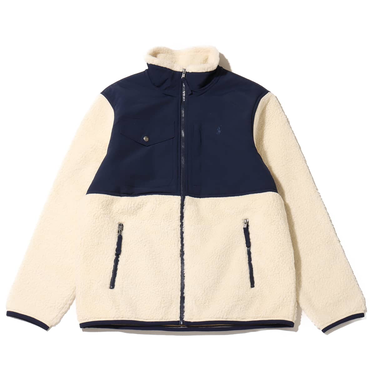 POLO RALPH LAUREN LONG SLEEVE-FULL ZIP BONDED HI-PILE WINTER CREAM