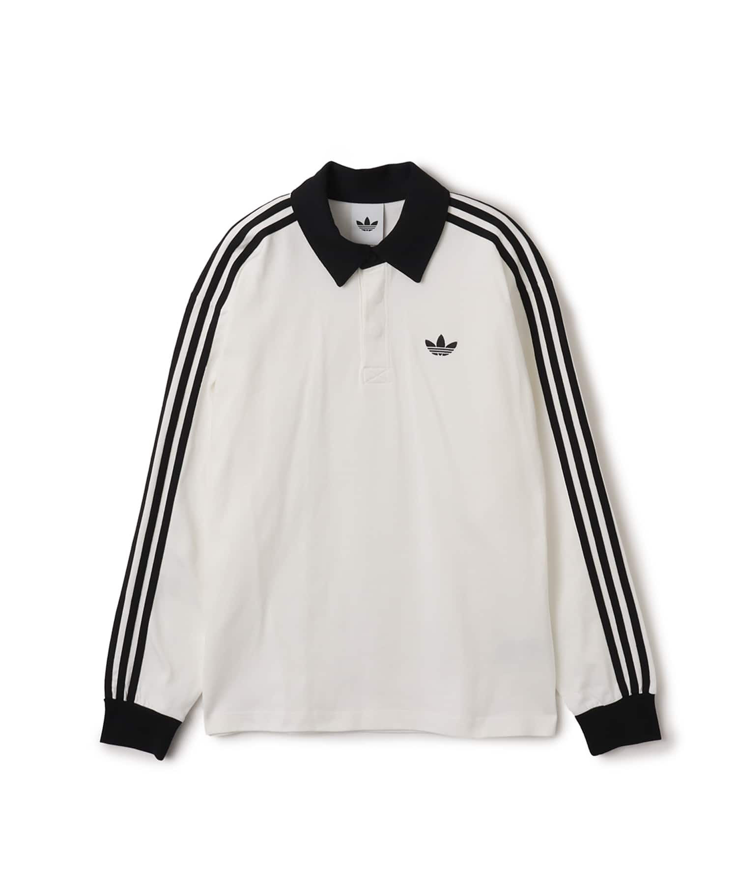 adidas 3-STRIPES RUGBY LONGSLEEVE POLO ホワイト（アディダス 3