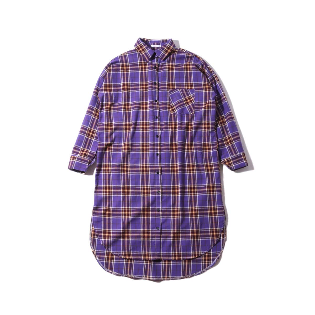atmos pink ロング チェック シャツ PURPLE（アトモスピンク ロング