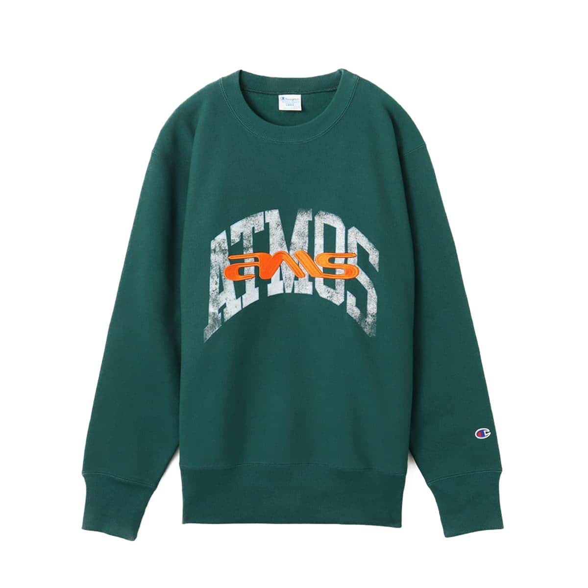 Champion x atmos REVERSE WEAVE Crew Neck Sweatshirt GREEN