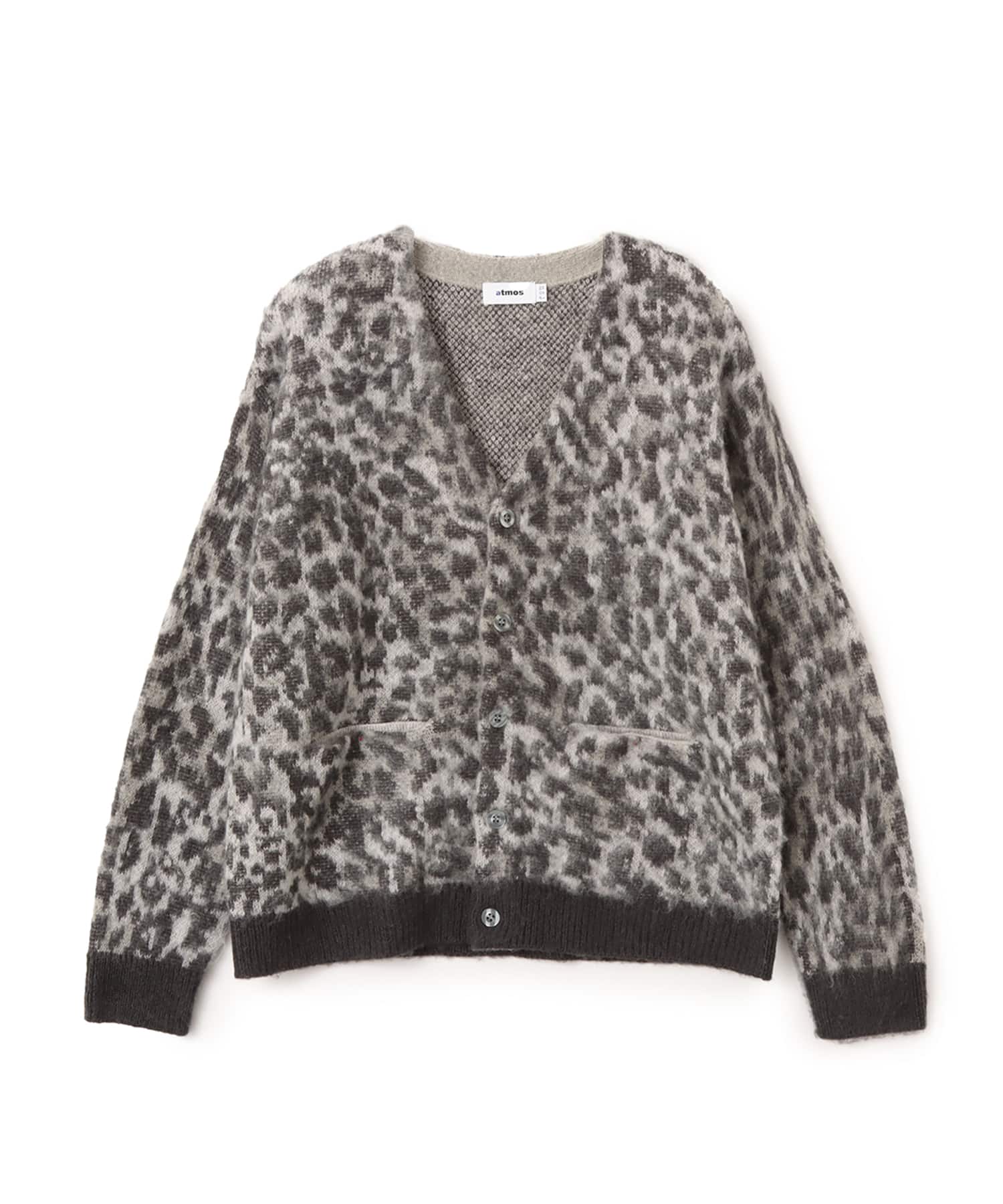 atmos Mohair Cardigan GRAY LEOPARD（アトモス モヘア カーディガン