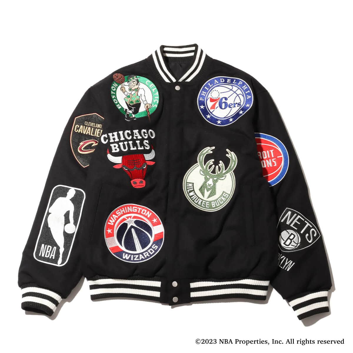NBA Wappen Reversible Jacket BLACK 23FW-S（エヌビーエー ワッペン