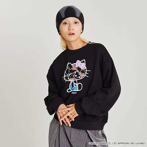 HELLO KITTY x atmos pink Double Open-end Zipper Parka BLACK