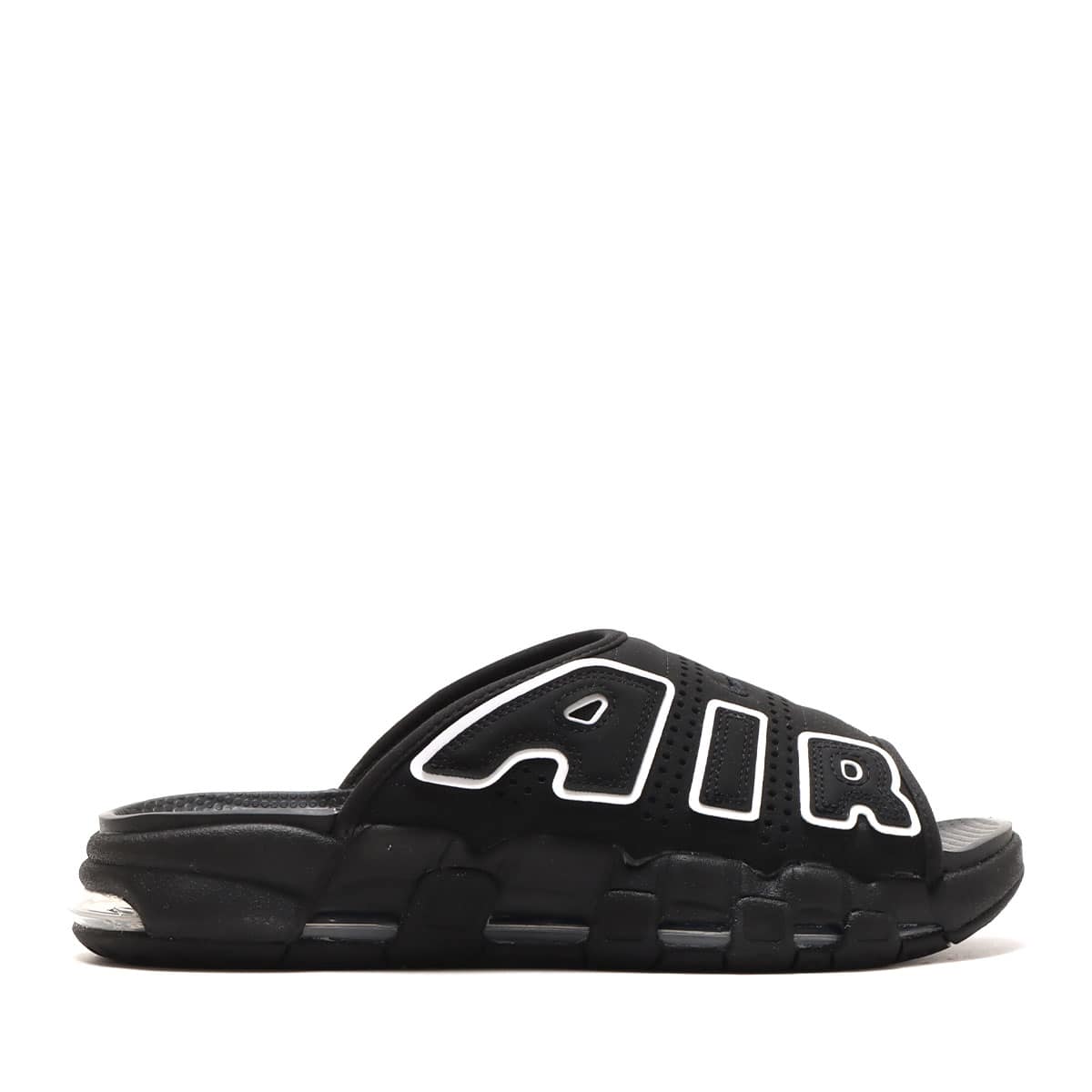 NIKE AIR MORE UPTEMPO SLIDE BLACK/WHITE-BLACK-CLEAR（ナイキ エア