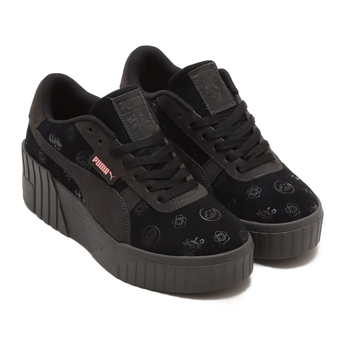 PUMA CALI WEDGE DEBOSS FR2 PUMA BLACK-FLAT DARK GRAY-PE （プーマ
