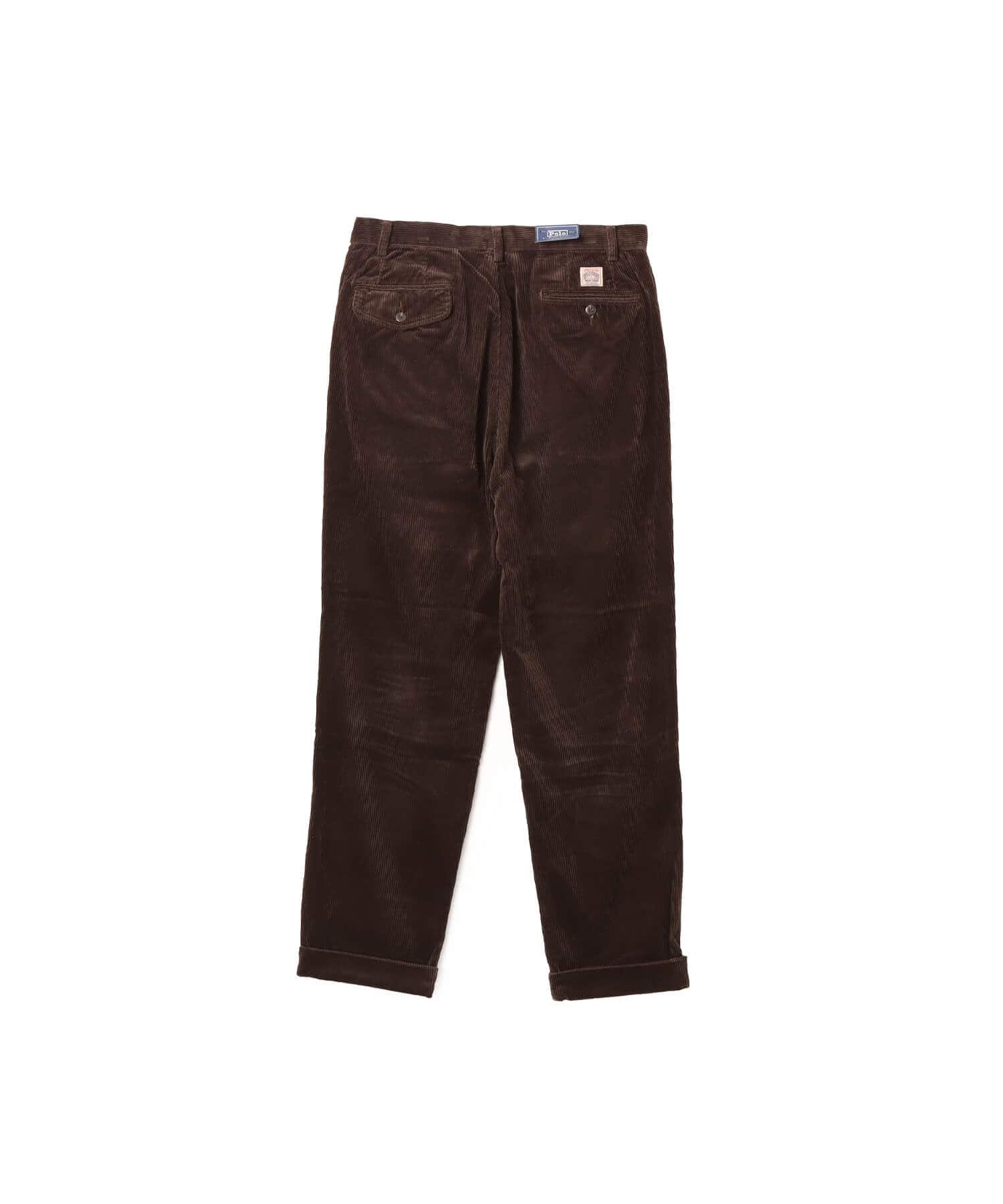 POLO RALPH LAUREN RALAXED FIT CORDUROY WHITMAN CHINO PLEATED PANTS