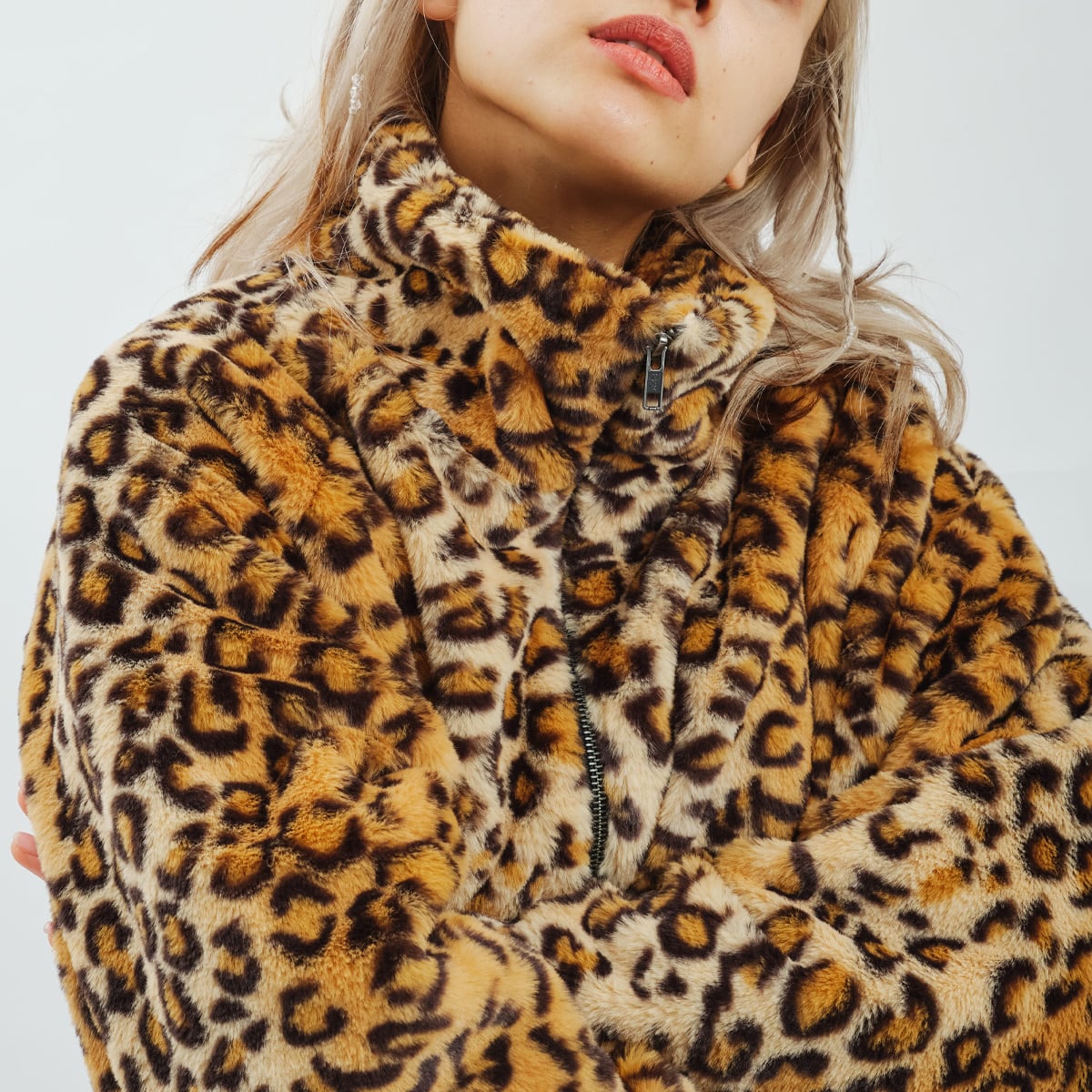 atmos pink Faux Fur Jacket LEOPARD（アトモス ピンク フォーファー