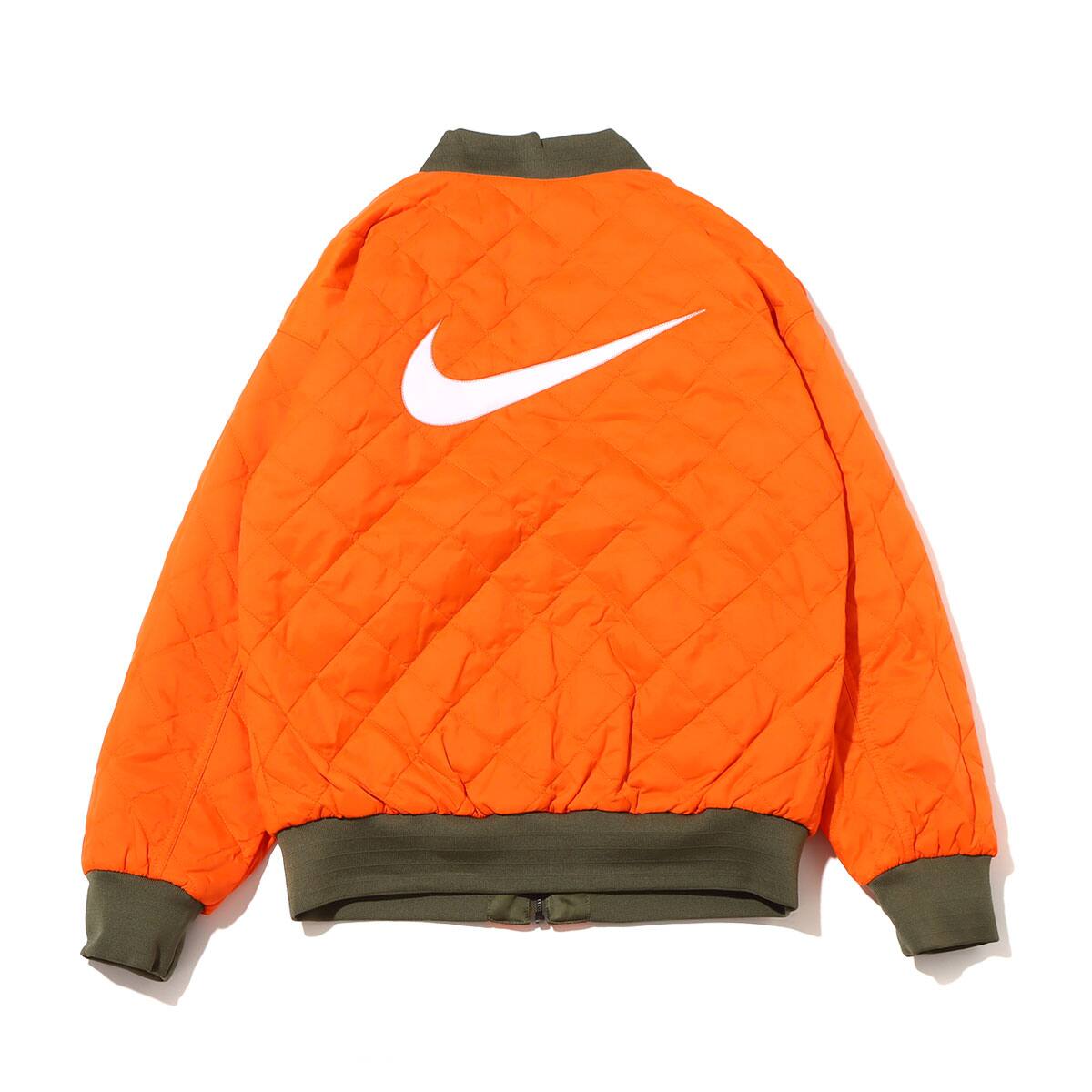 NIKE AS W NSW NIKE VRSTY BMBR JKT MEDIUM OLIVE/SAFETY ORANGE/WHITE