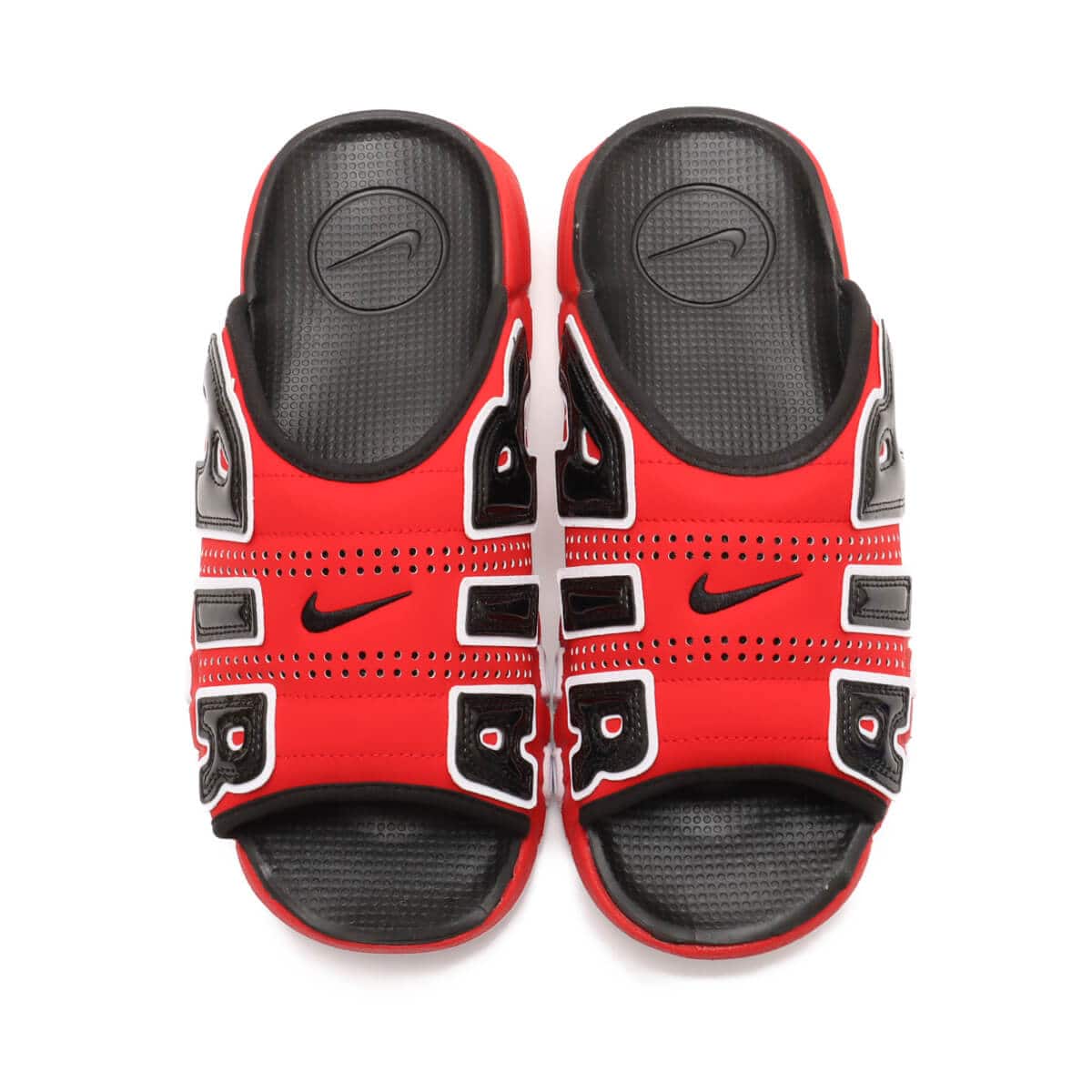 NIKE AIR MORE UPTEMPO SLIDE UNIVERSITY RED/WHITE-BLACK-CLEAR 24SP