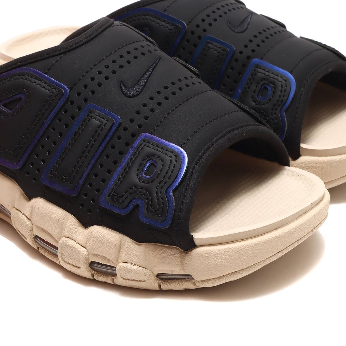 NIKE AIR MORE UPTEMPO SLIDE BLACK/MULTI-COLOR-SANDDRIFT-CLEAR 23SU