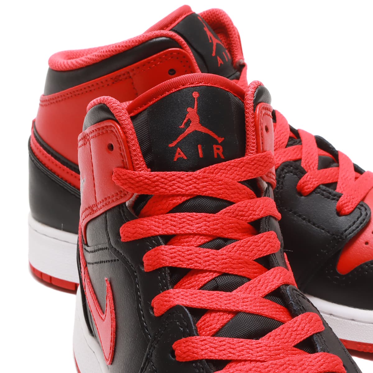 JORDAN BRAND AIR JORDAN 1 MID GS BLACK/FIRE RED-WHITE 23SU-I