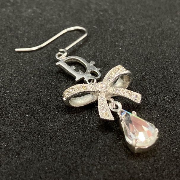 Christian Dior ディオール ピアス ラインストーン シルバー 片耳 568