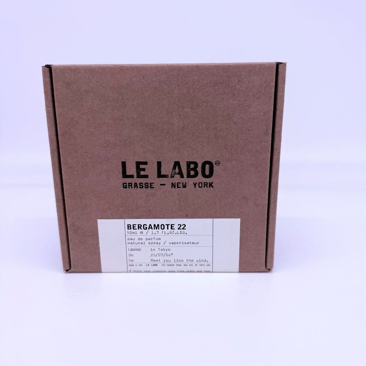 ☆箱スレ・メッセージあり☆ 【LE LABO】 ルラボ BERGAMOTE 22 オード