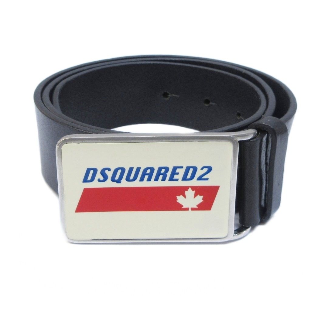 ディースクエアード DSQUARED2 レザーベルト バックル ロゴ プレート