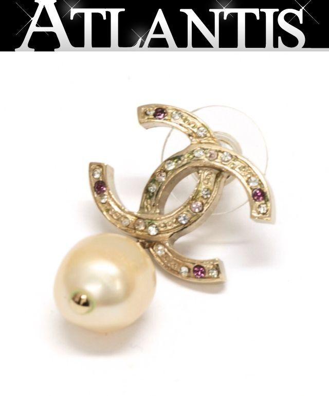 シャネル CHANEL きらきら ココマーク スイングパール ピアス 片耳